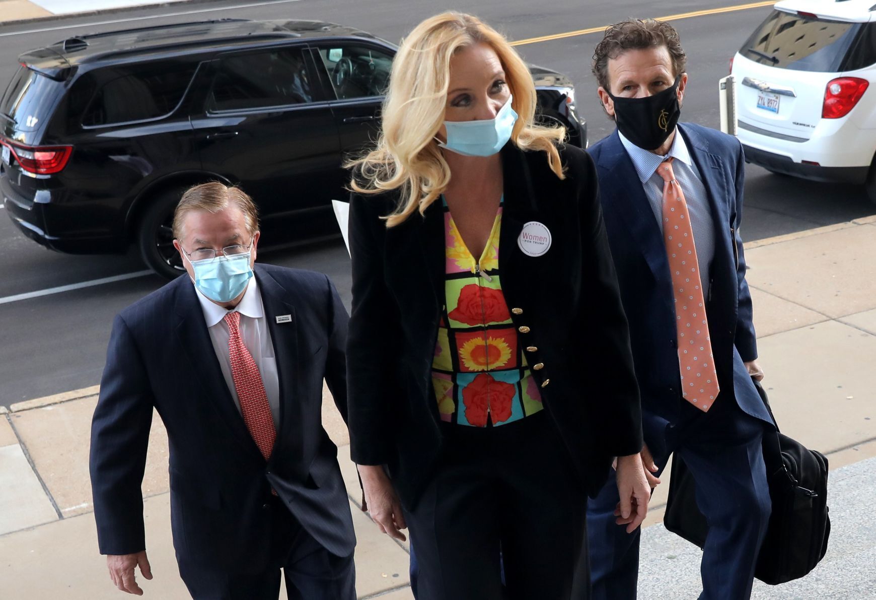 Mark and Patricia McCloskey arrive for arraignment hearing
